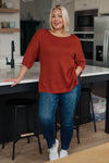 Hazel Blues® |  High Tide Oversize Top in Rust