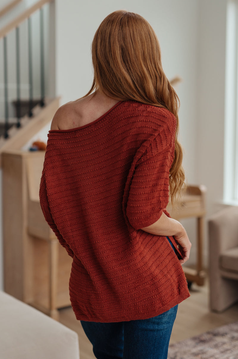 Hazel Blues® |  High Tide Oversize Top in Rust