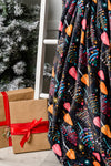 Hazel Blues® |  Holiday Fleece Blanket in Neon Trees