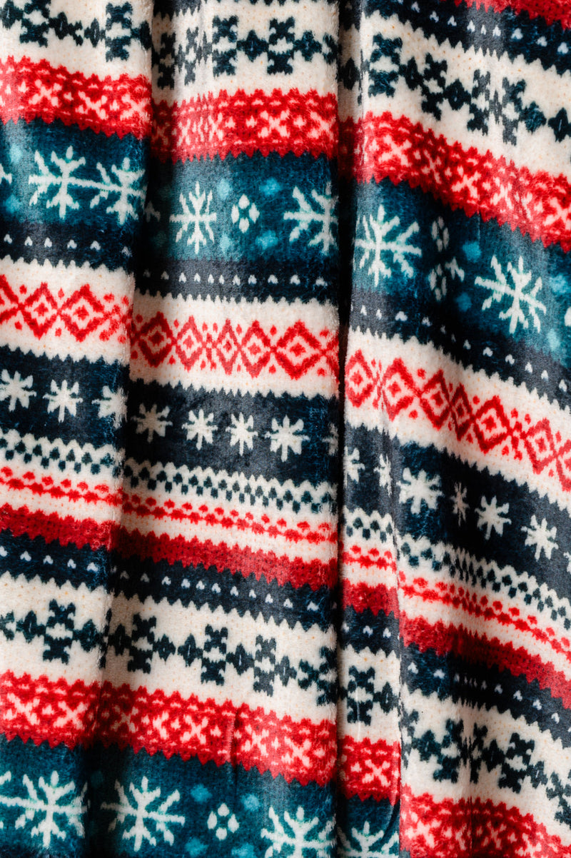 Hazel Blues® |  Holiday Fleece Blanket in Sweater Knit