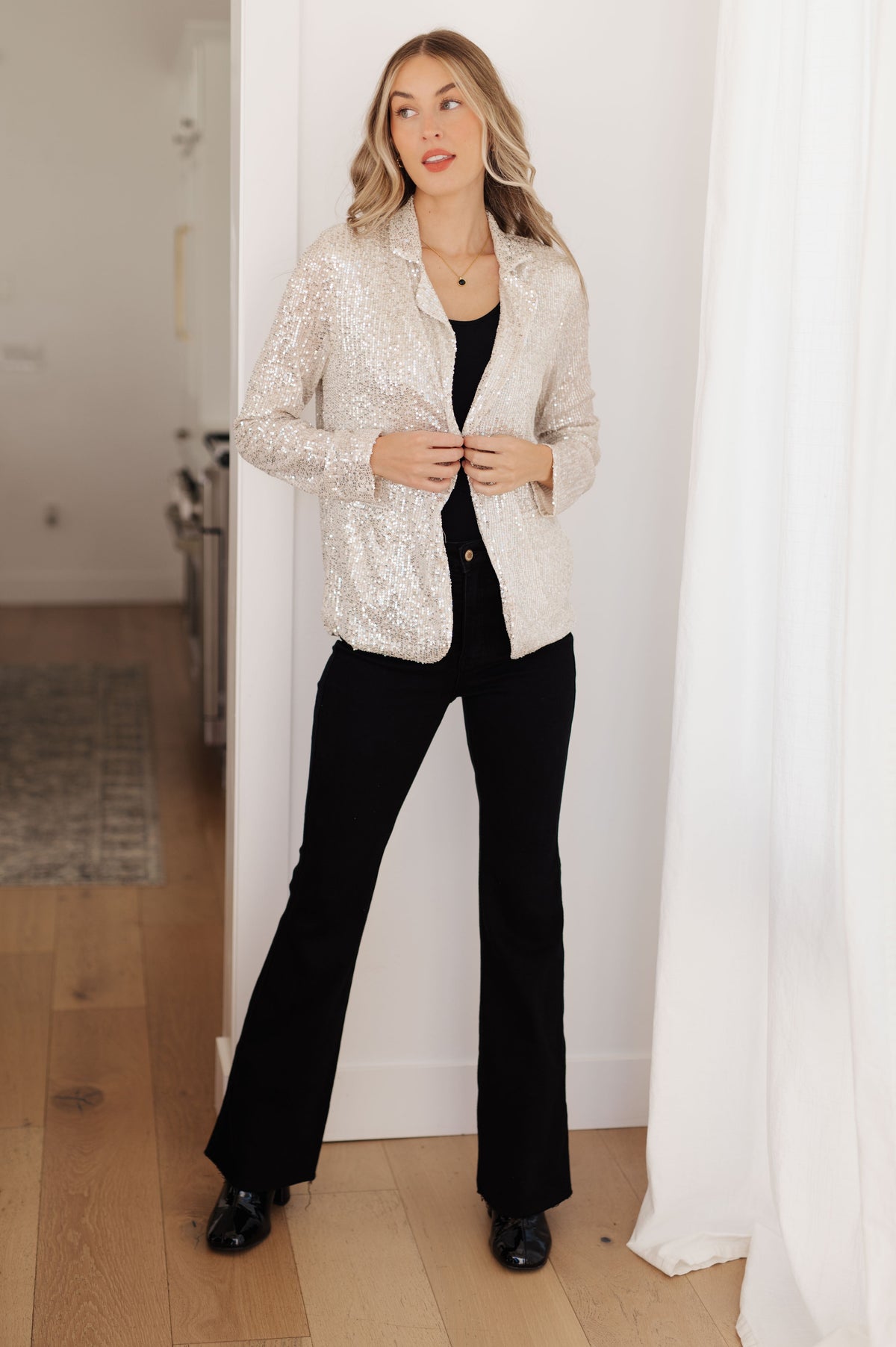 Hazel Blues® |  I Know You're Busy Sequin Blazer