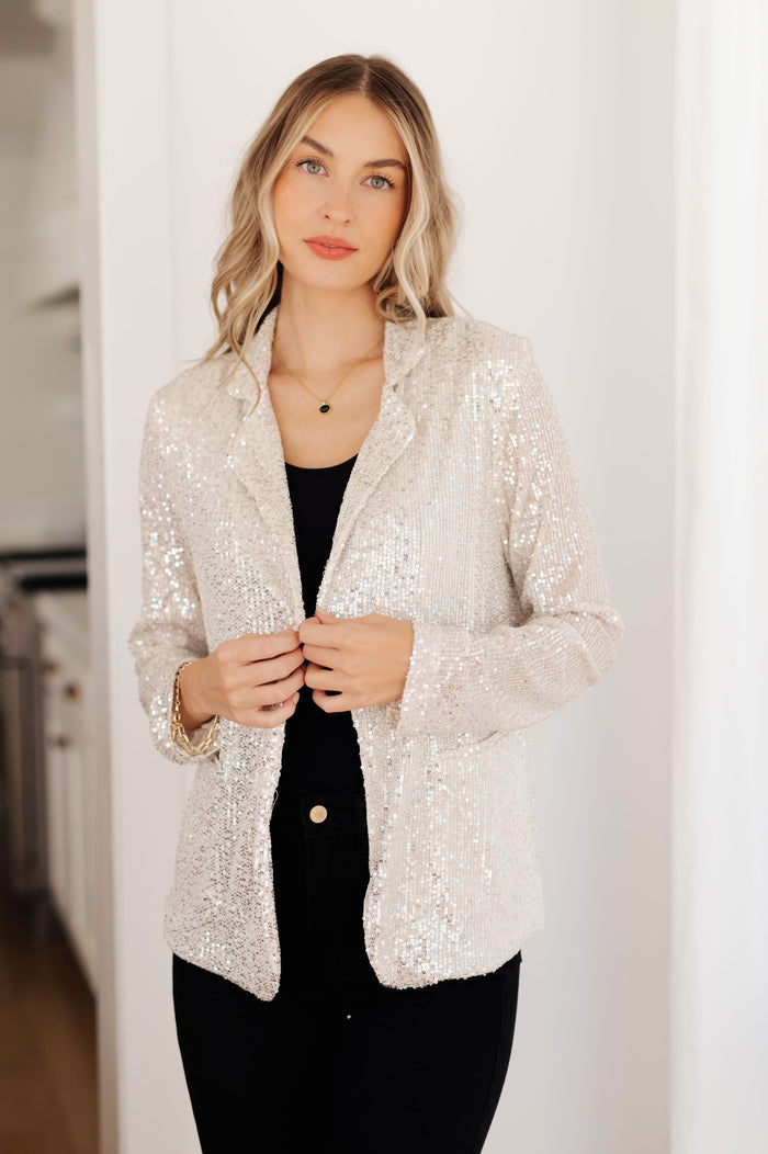 Hazel Blues® |  I Know You're Busy Sequin Blazer