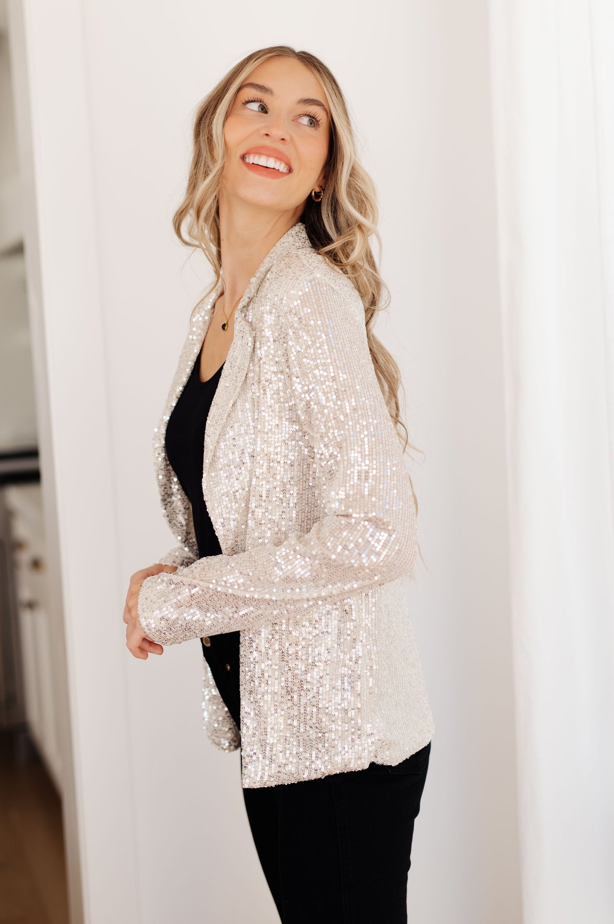 Hazel Blues® |  I Know You're Busy Sequin Blazer