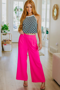 Hazel Blues® |  I Love These High Rise Wide Leg Pants in Hot Pink