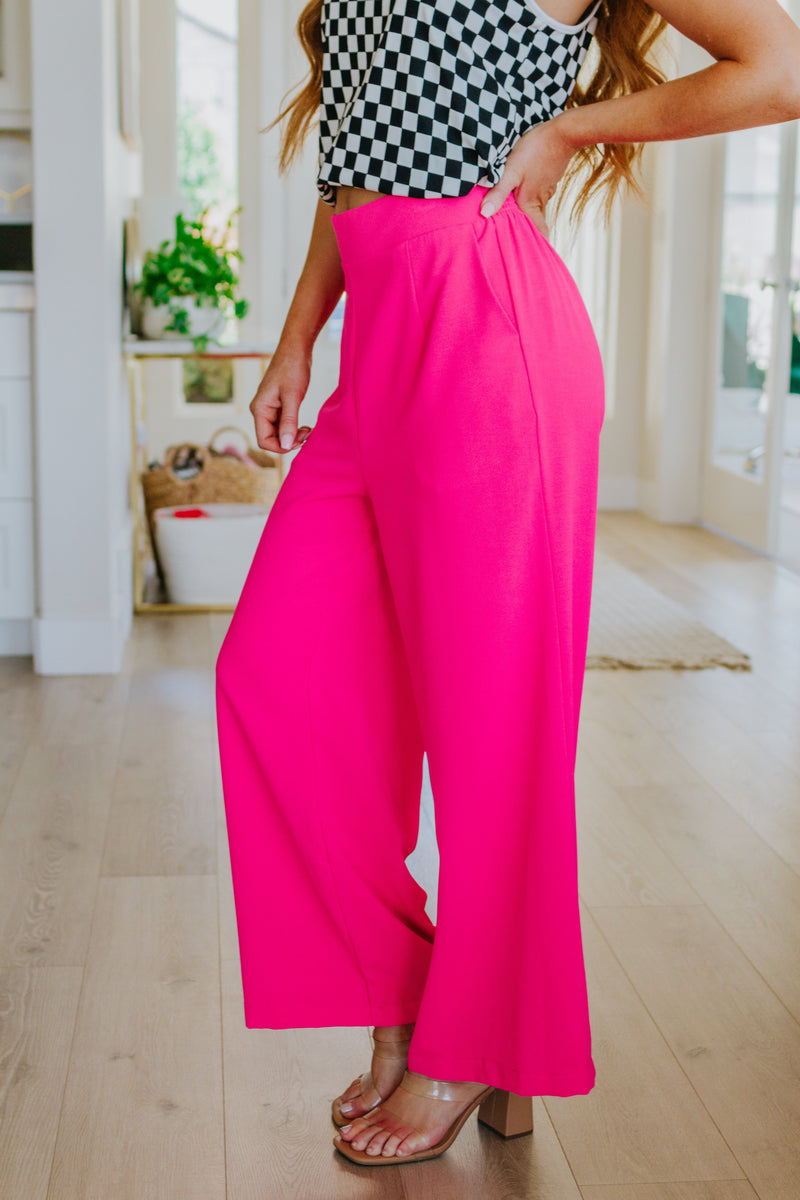 Hazel Blues® |  I Love These High Rise Wide Leg Pants in Hot Pink
