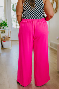 Hazel Blues® |  I Love These High Rise Wide Leg Pants in Hot Pink