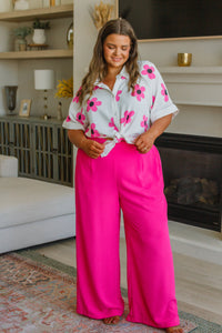 Hazel Blues® |  I Love These High Rise Wide Leg Pants in Hot Pink