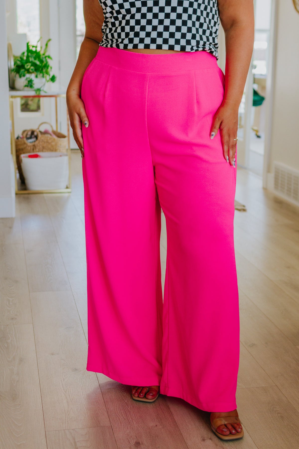 Hazel Blues® |  I Love These High Rise Wide Leg Pants in Hot Pink