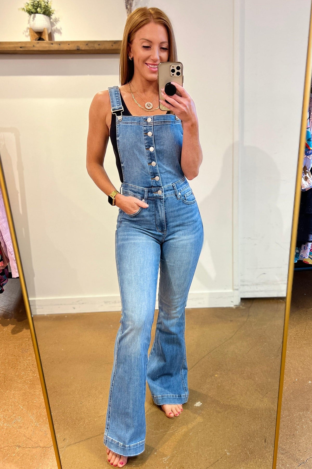 Izzy Control Top Retro Flare Overalls - Hazel Blues®