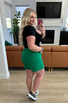 Hazel Blues® |  Jenna High Rise Control Top Cuffed Shorts in Green