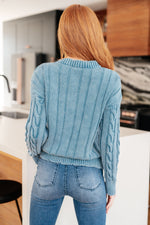Hazel Blues® |  In the Right Direction Cable Knit Sweater