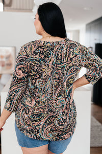 Hazel Blues® |  I Think Different Top Teal Paisley