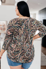 Hazel Blues® |  I Think Different Top Teal Paisley