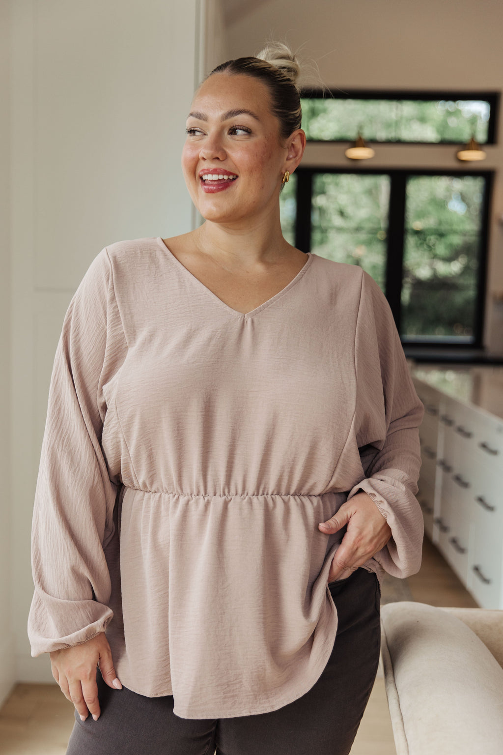 Hazel Blues® |  Imagine It All V-Neck Peplum Top