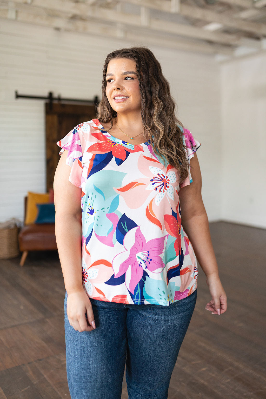 Hazel Blues® |  Impossible to Ignore Floral Blouse