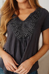 Hazel Blues® |  In the Detail Crocheted Accent Top