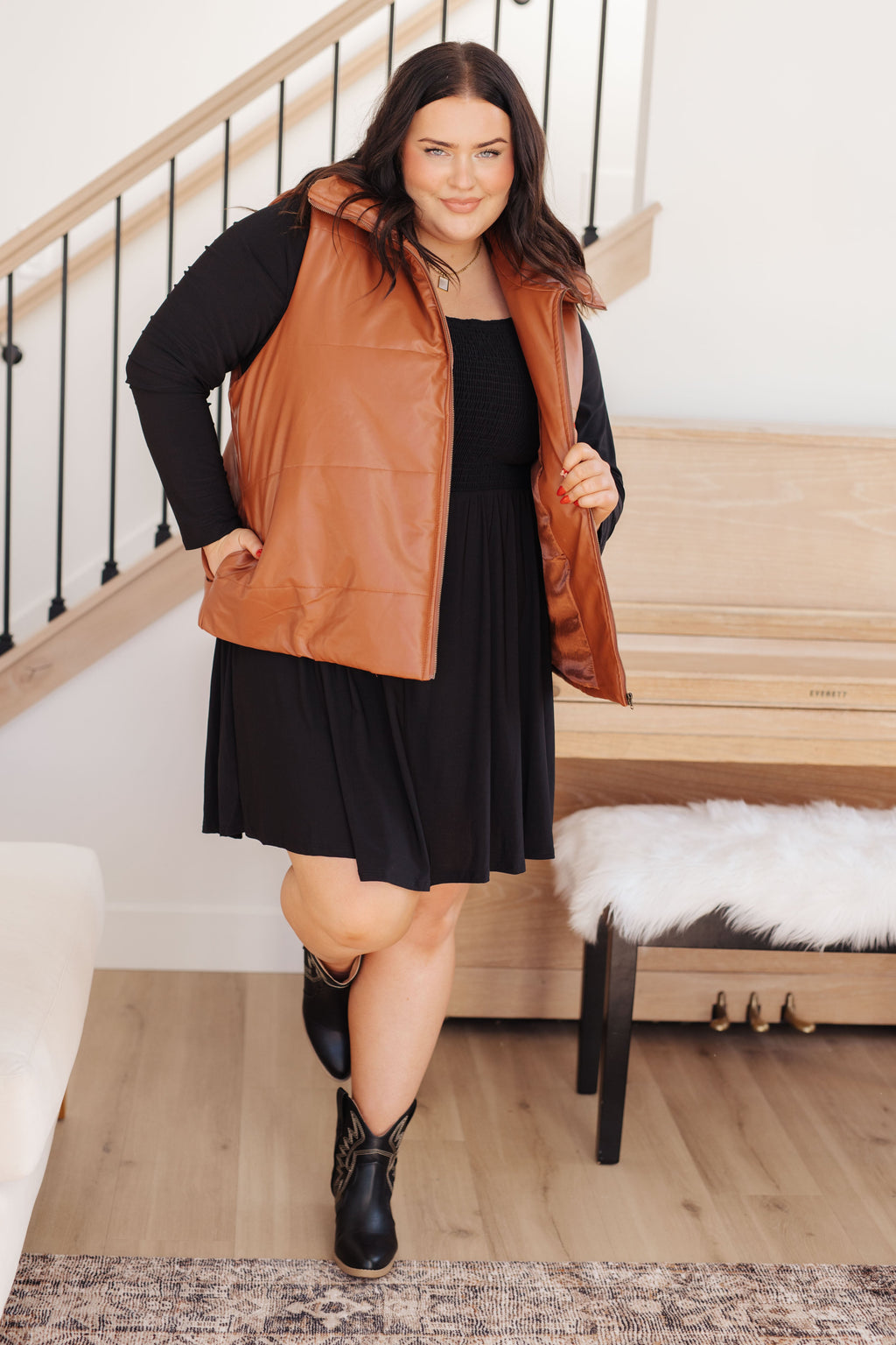 Hazel Blues® |  In the Thick of It Long Sleeve Skort Dress