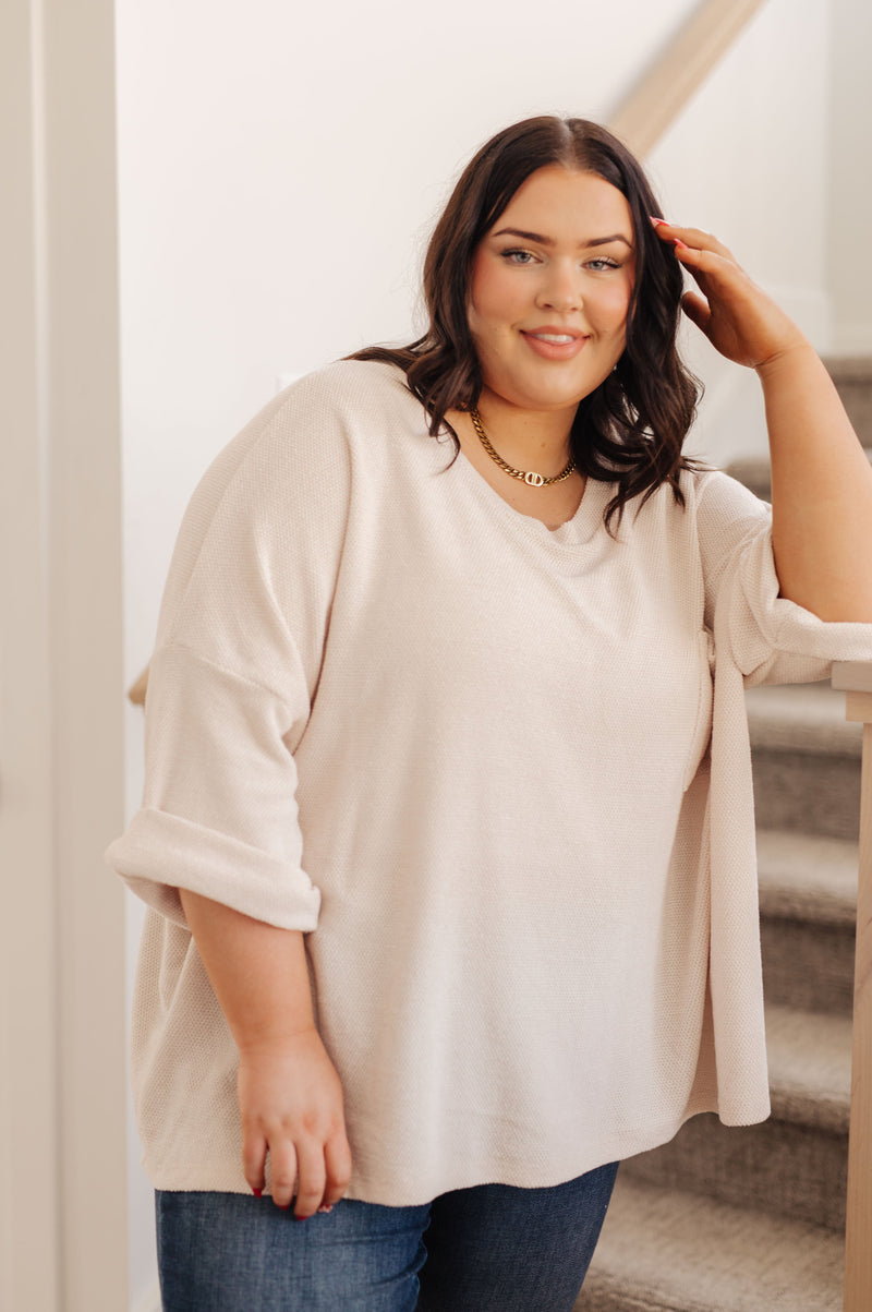 Hazel Blues® |  Ivory Thoughts Chenille Blouse