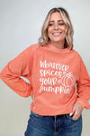 Hazel Blues® |  Whatever Spices Your Pumpkin Oversized Corduroy Graphic Sweatshirt