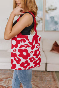 Hazel Blues® | Lazy Daisy Knit Bag in Red - Hazel Blues®