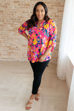 Hazel Blues® |  Lizzy Top in Hot Pink Floral