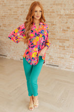Hazel Blues® |  Lizzy Top in Hot Pink Floral