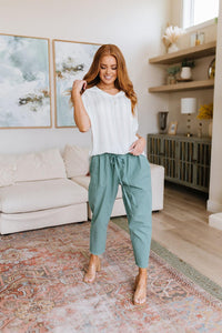 Hazel Blues® | Love Me Dearly High Waisted Pants in Jade - Hazel Blues®