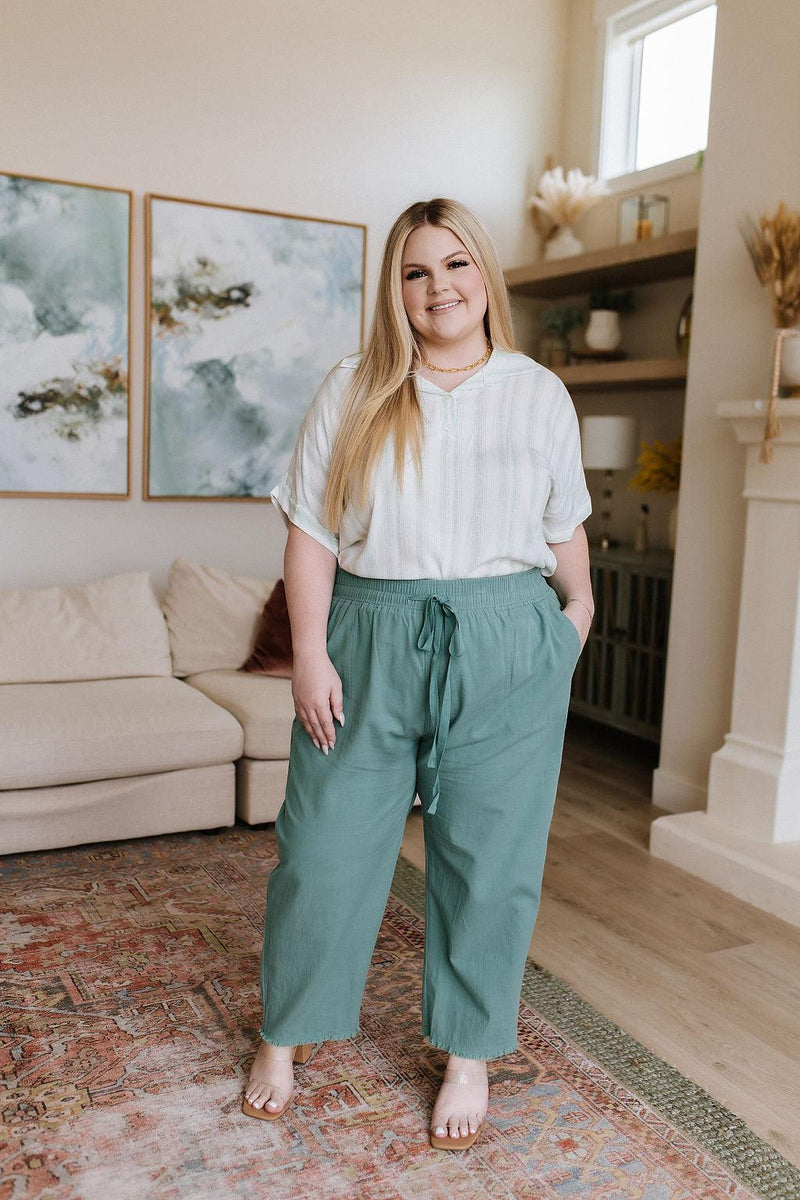 Hazel Blues® | Love Me Dearly High Waisted Pants in Jade - Hazel Blues®