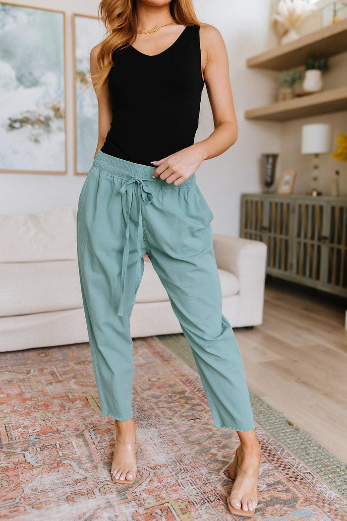 Hazel Blues® | Love Me Dearly High Waisted Pants in Jade - Hazel Blues®