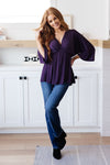 Hazel Blues® |  Love On The Line V-Neck Peplum Blouse