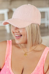 Hazel Blues® |  Lyla Sherpa Ball Cap in Pink