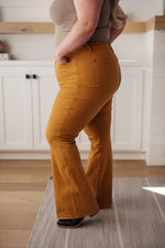 Hazel Blues® |  Melinda High Rise Control Top Flare Jeans in Marigold