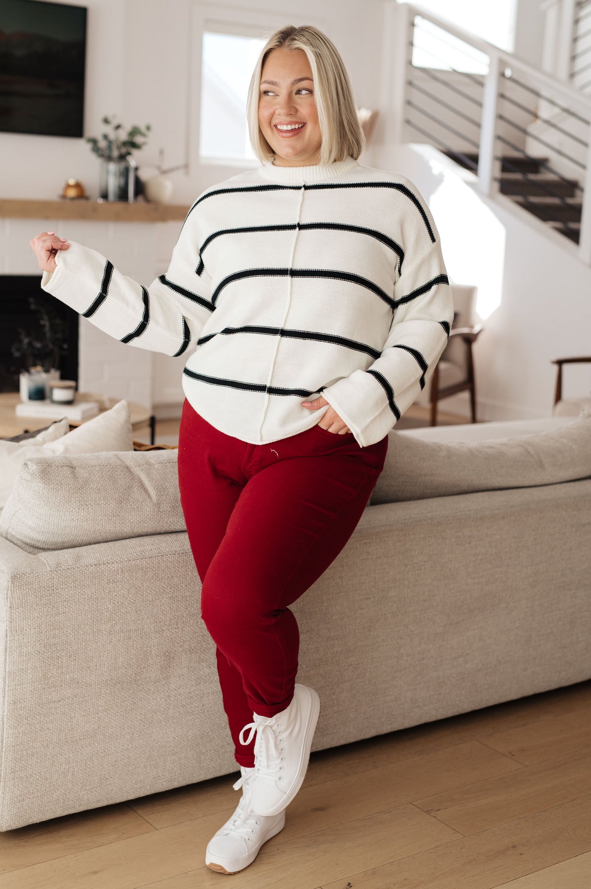 Hazel Blues® |  More or Less Striped Sweater