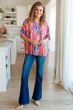 Hazel Blues® |  My Bae Boyfriend Top in Pink Kaleidoscope