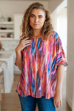 Hazel Blues® |  My Bae Boyfriend Top in Pink Kaleidoscope