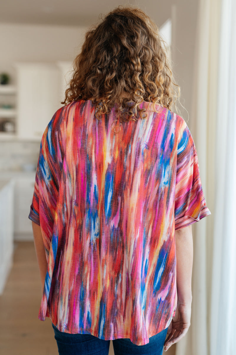 Hazel Blues® |  My Bae Boyfriend Top in Pink Kaleidoscope