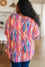 Hazel Blues® |  My Bae Boyfriend Top in Pink Kaleidoscope
