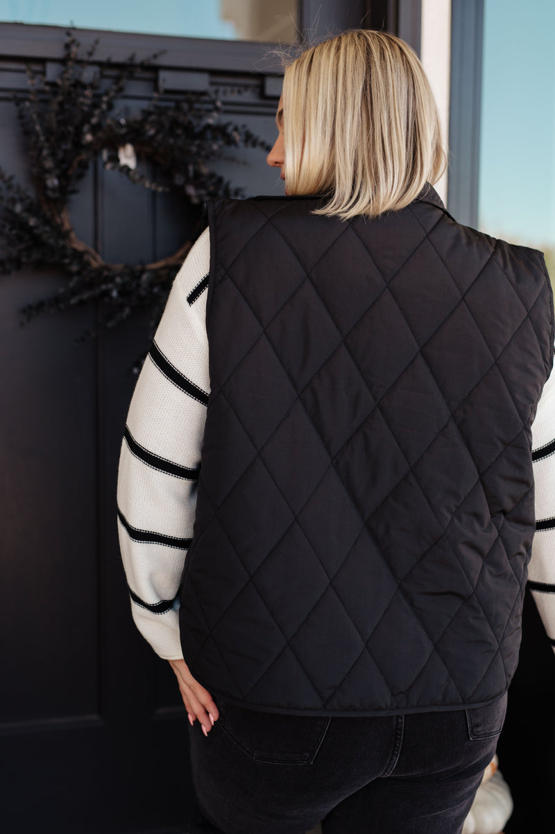 Hazel Blues® |  Neither Here Nor There Puffer Vest in Black