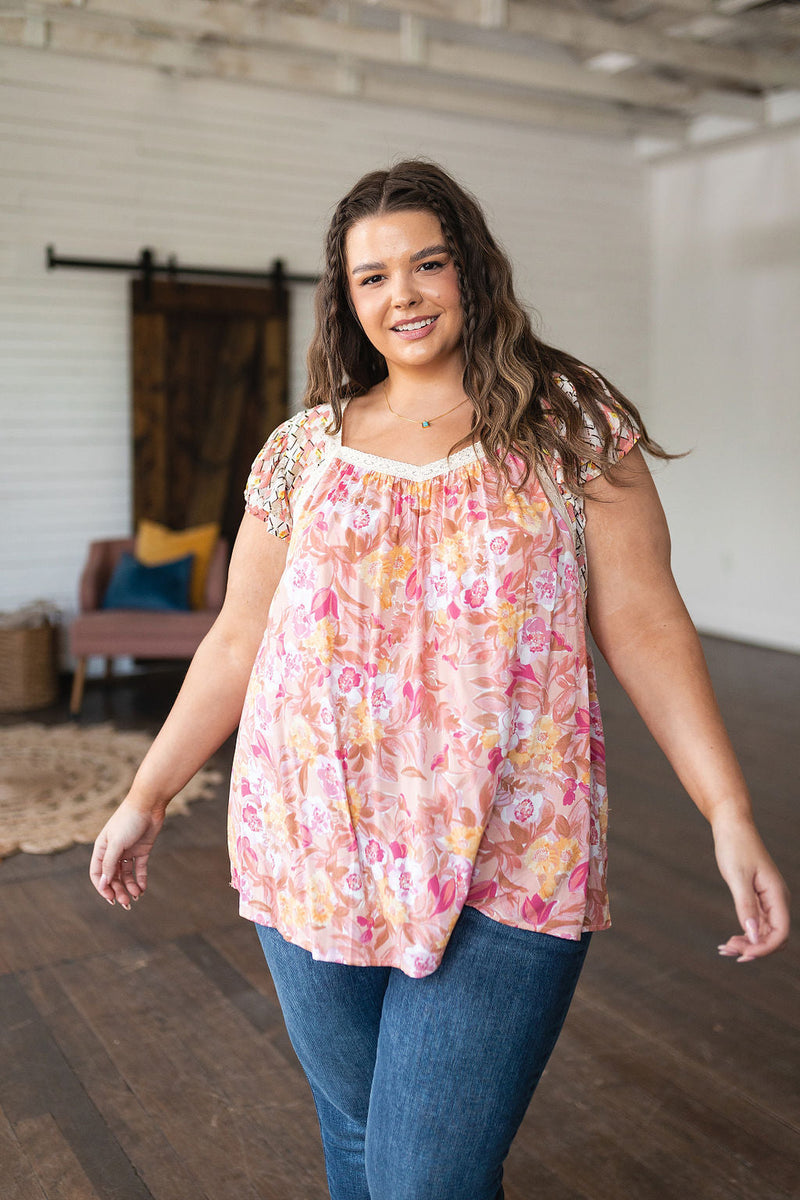 Hazel Blues® |  Not So Serious Floral Blouse in Pink