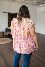 Hazel Blues® |  Not So Serious Floral Blouse in Pink