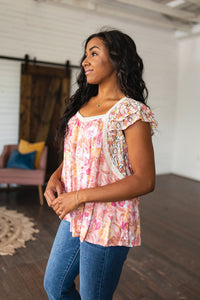 Hazel Blues® |  Not So Serious Floral Blouse in Pink