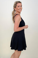 Hazel Blues® |  Fawnfit 3 in 1 Athleisure Mini Tank Dress with Built-in Bra & Shorts