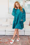 Hazel Blues® |  Oversized Velour Blanket Hoodie in Green