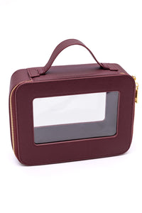 Hazel Blues® |  PU Leather Travel Cosmetic Case in Wine