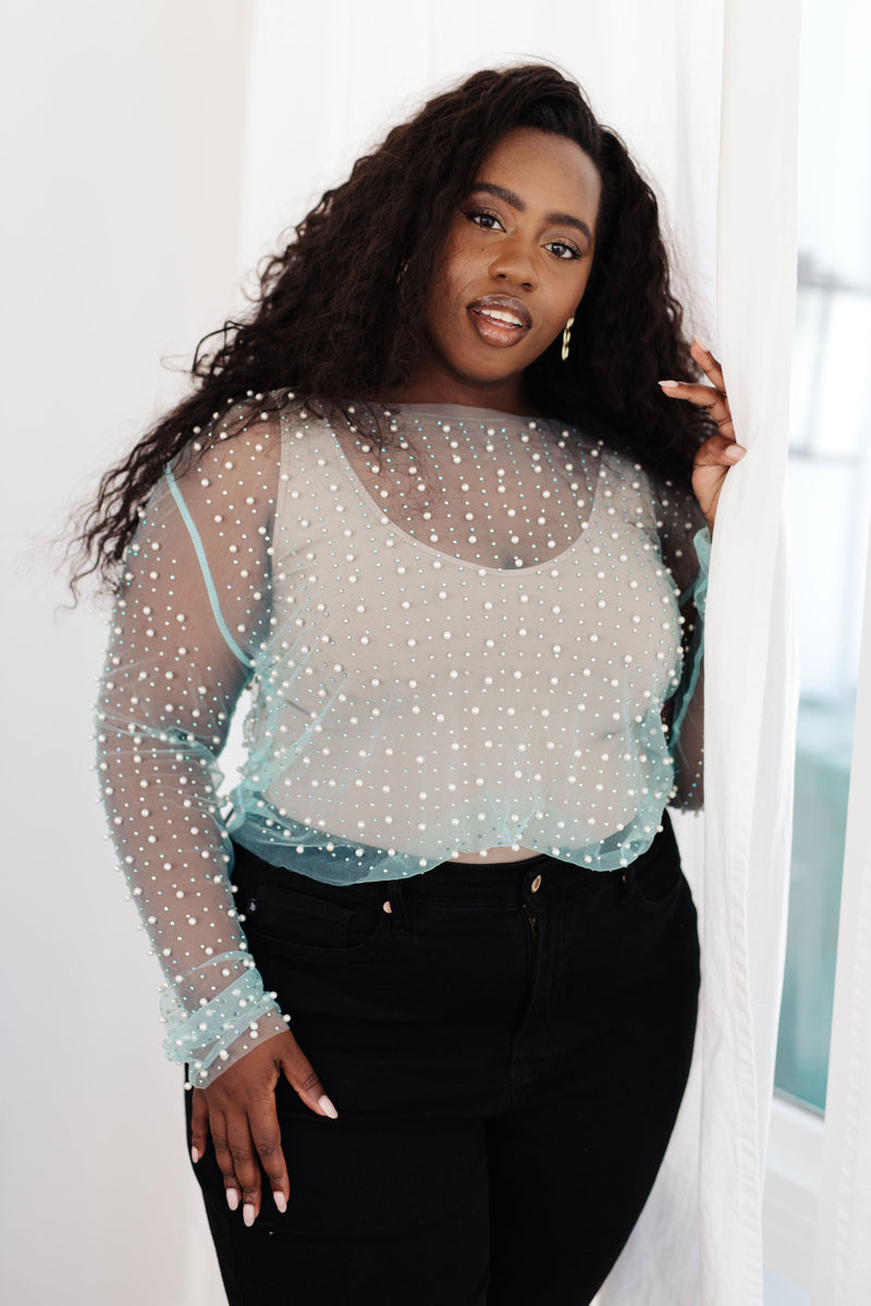 Hazel Blues® |  Pearl Diver Layering Top in Light Cyan