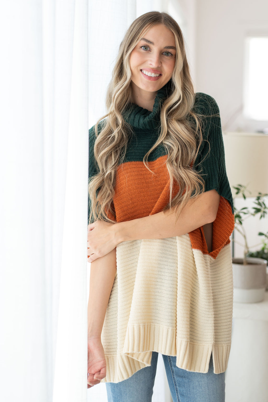 Hazel Blues® |  Perfectly Prompted Turtleneck Sweater