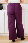Hazel Blues® |  Petunia High Rise Wide Leg Jeans in Plum