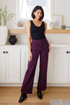 Hazel Blues® |  Petunia High Rise Wide Leg Jeans in Plum