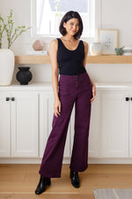 Hazel Blues® |  Petunia High Rise Wide Leg Jeans in Plum