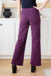 Hazel Blues® |  Petunia High Rise Wide Leg Jeans in Plum